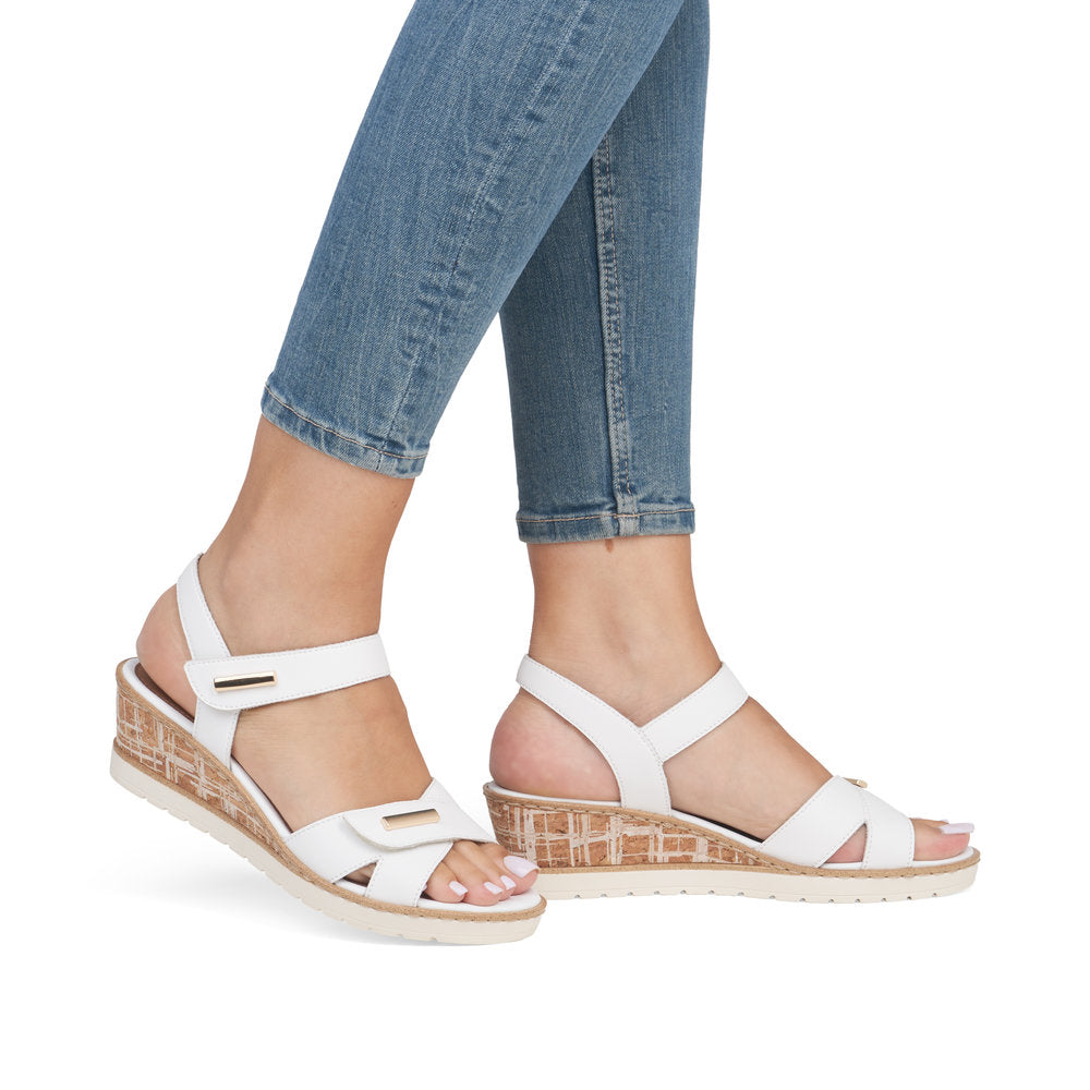 Remonte Wedge Sandal R6266-80 WHITE