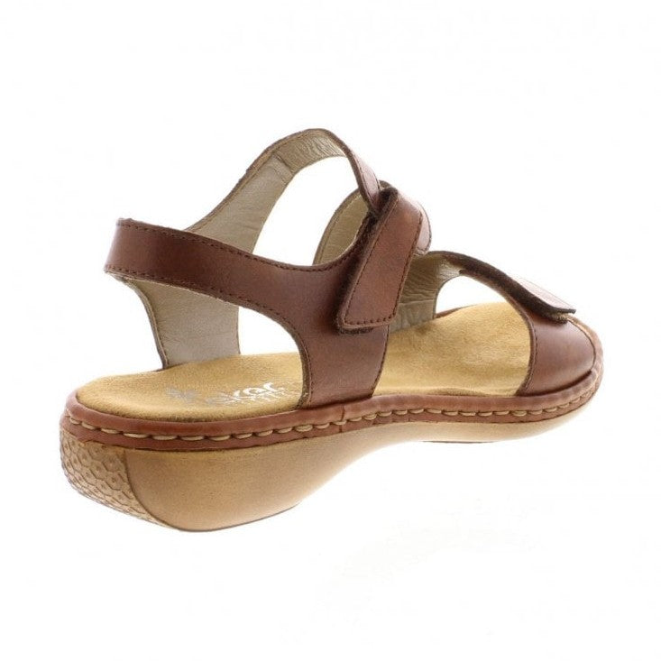 RIEKER Sandal with touch fastening 659C7-24 Brown