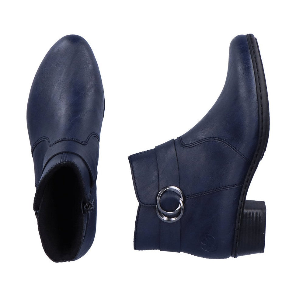 Reiker Ladies Boot Classic Ankle Boot with Zip Y0775-15 NAVY