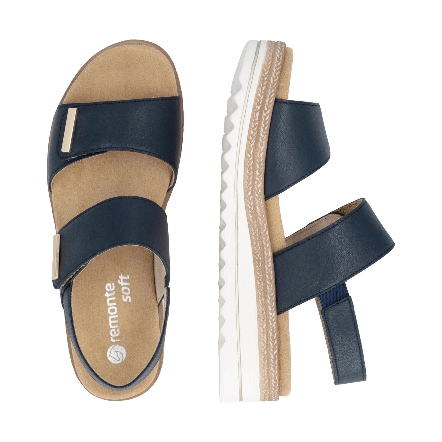 Remonte NAVY Twin Strap Touch Fastening Sandal D0Q59-14