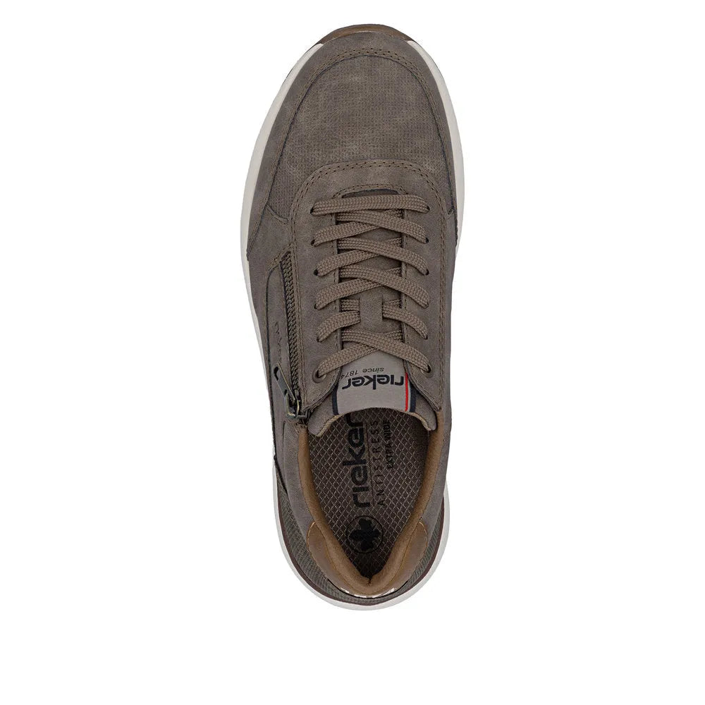 Rieker 11504 Brown Trainer Style Shoe With Lace and Zip fastening 11504-64