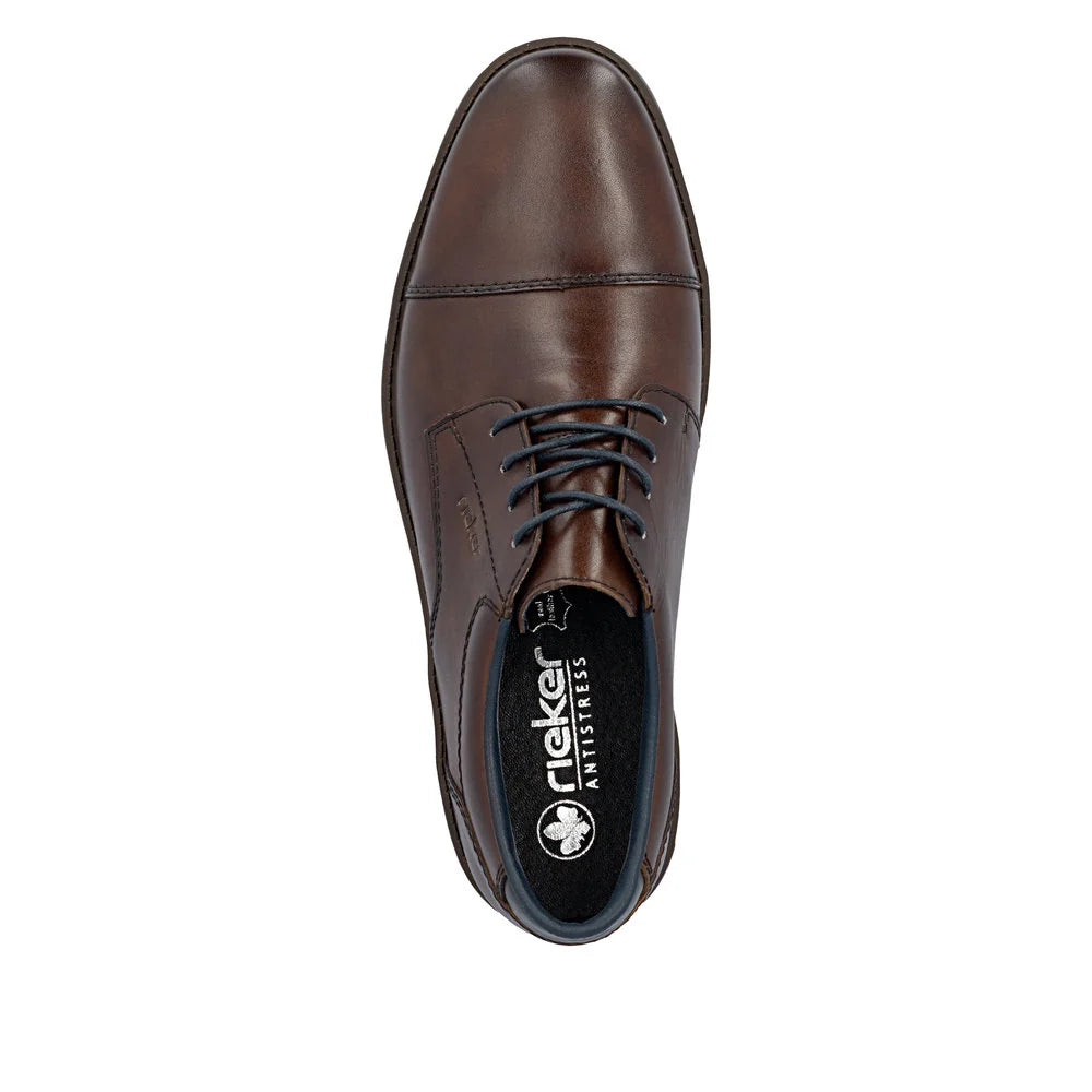 Rieker 13901 BROWN Wide Fitting Lace Up Toe Cap Shoe 13901-25