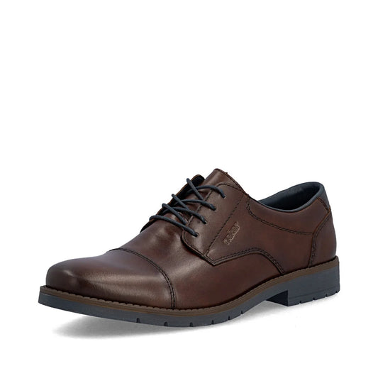 Rieker 13901 BROWN Wide Fitting Lace Up Toe Cap Shoe 13901-25