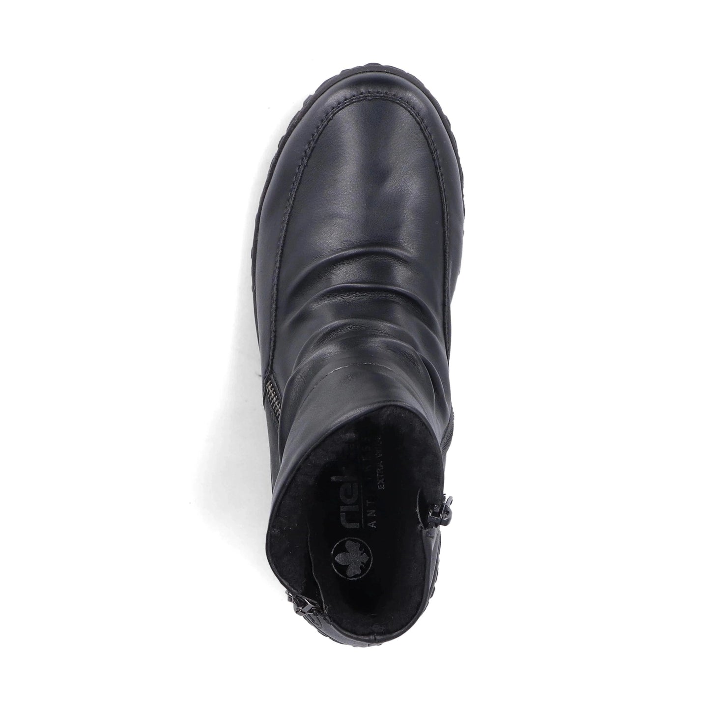 Rieker 59585-01 Black Soft Leather Extra Wide Zip Boot