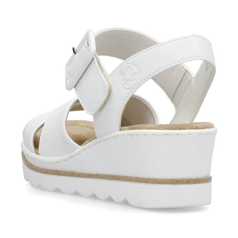 Rieker 67463 WHITE Wedge Sandal 67463-80