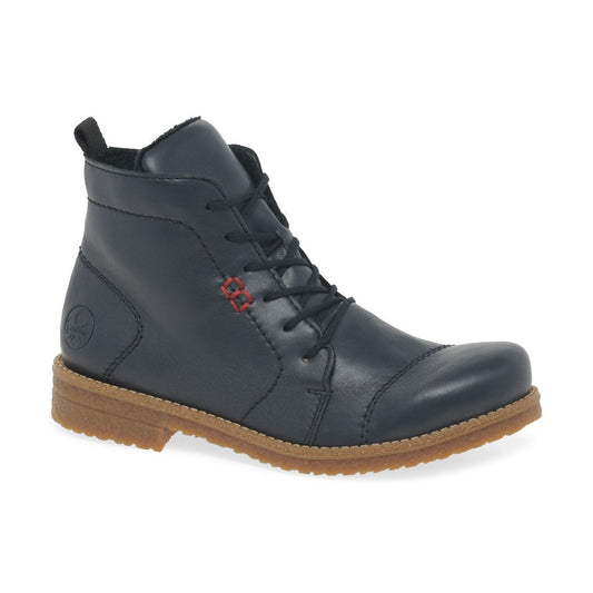 Rieker 73500 OCEAN Lace Up Ankle Boot with Zip 73500-14