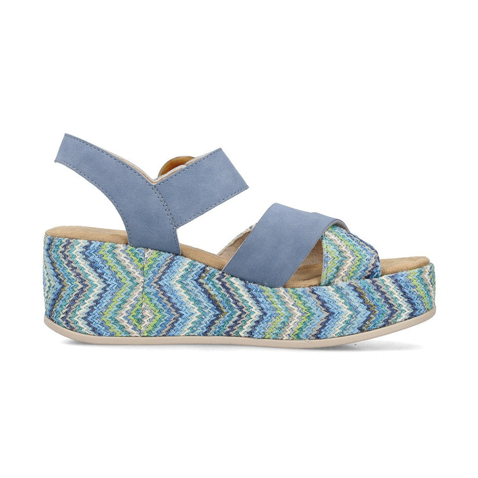 Rieker Boho style Wedge Sandal 69469 BLUE 69469-14