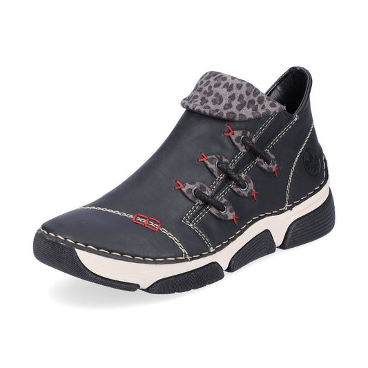 Rieker Casual Ankle boot with trainer sole 45983-00 BLACK