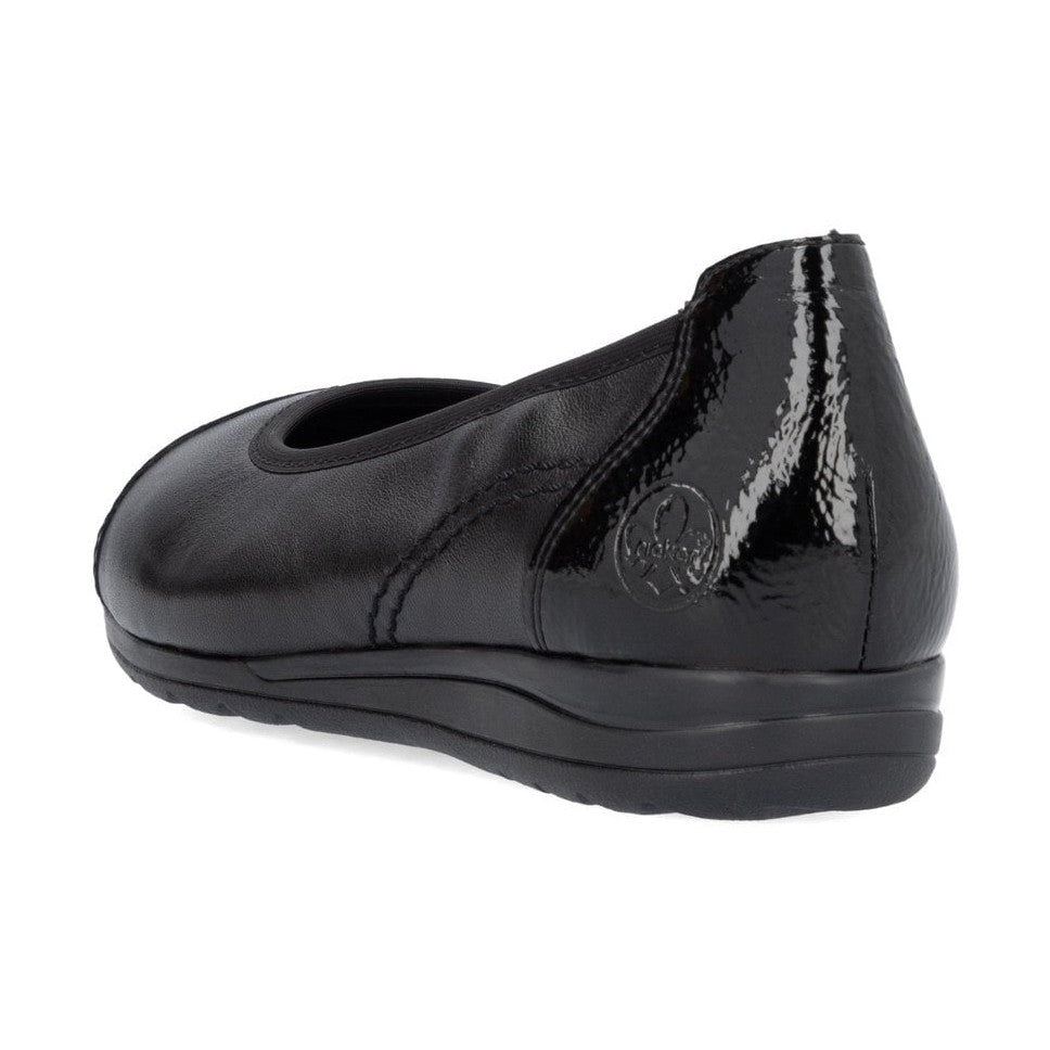 Rieker L9351 BLACK Patent Cap Pump L9351-00