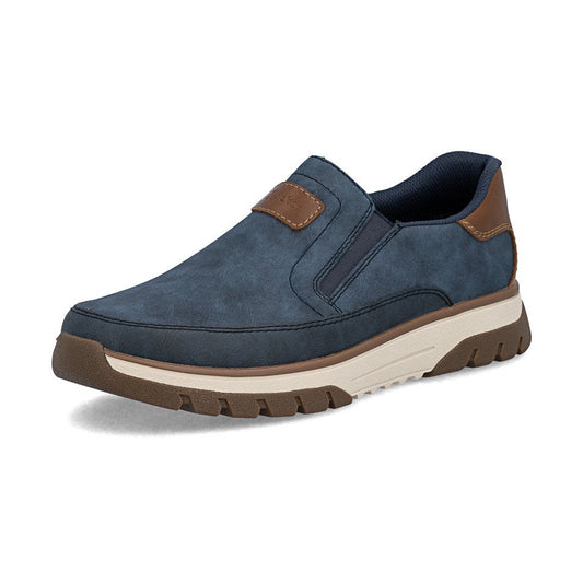 Rieker Mens Slip On Casual Shoe B9350-15 BLUE