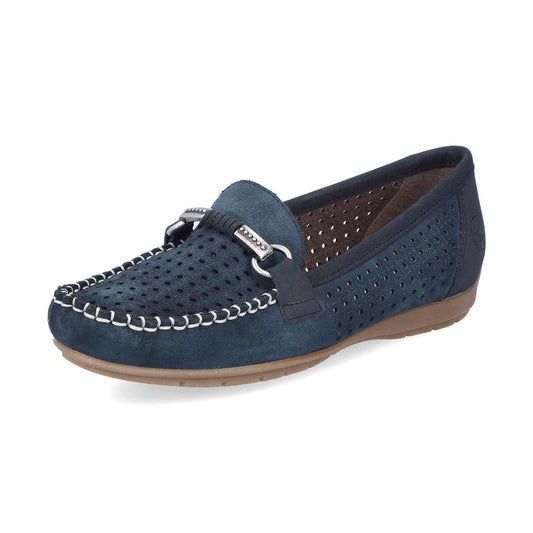 Rieker Moccasin Loafer Shoe 40253-14 Slip on in Navy