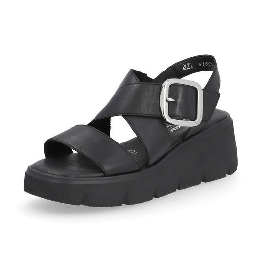 Rieker R-Evolution Chunky Wedge Sandal W1550-00 BLACK