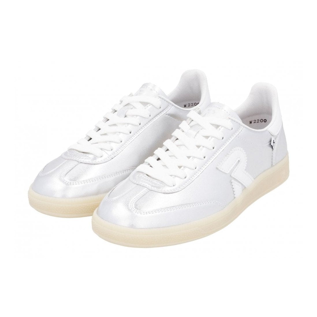 Rieker W2200 Silver Leather Retro Trainers W2200-90