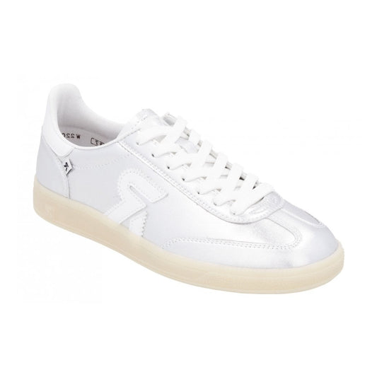 Rieker W2200 Silver Leather Retro Trainers W2200-90