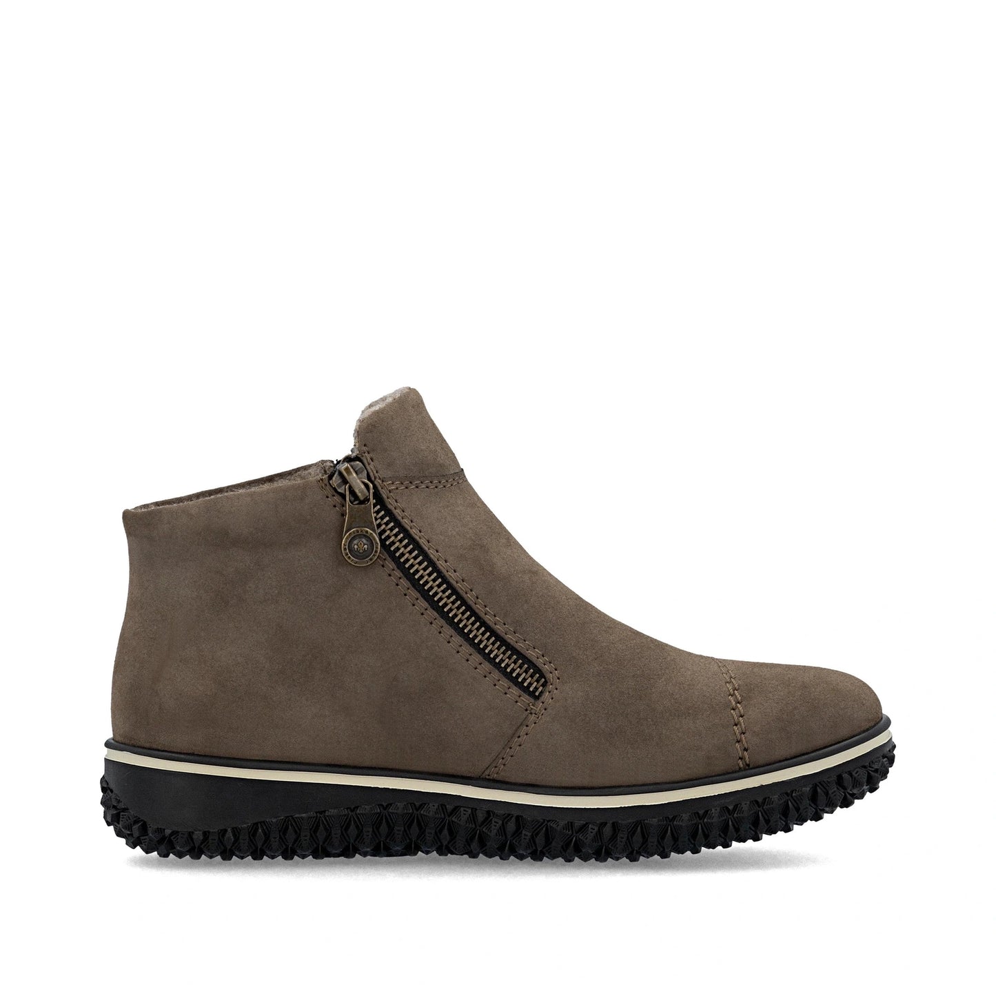 Rieker Z4265 BROWN Water Repellent Zip Ankle Boot Z4265-24