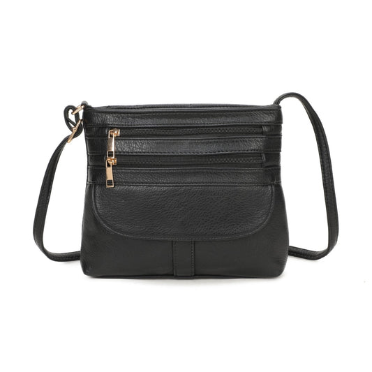 Moda Express Small Multi Pocket Crossbody Handbag 9632 BLACK