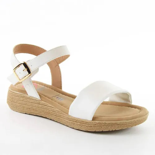 Heavenly Feet Sara WHITE Vegan Comfort Sandal