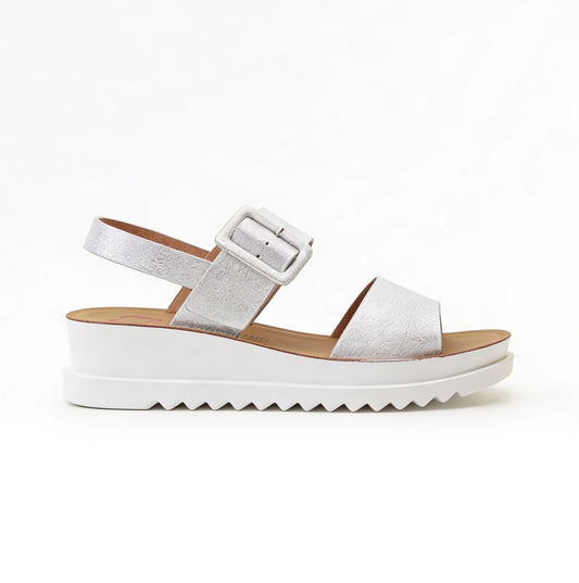 Heavenly Feet Pistachio SILVER Wedge Sandal