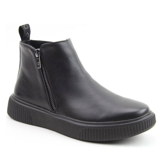 Heavenly Feet Senta BLACK Vegan Friendly Zip Ankle Boot