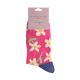 Miss Sparrow Quality Bamboo Socks Flowers HOT PINK SKS514