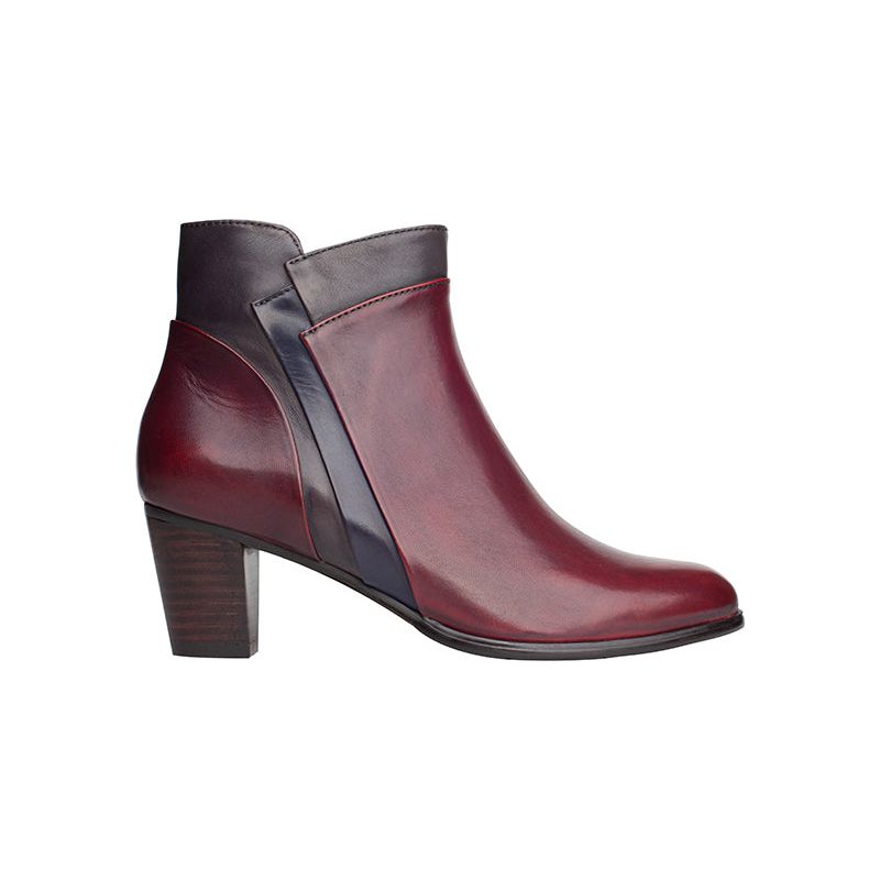 Regardez le Ciel Sonia 137 SANGRIA Soft Leather Zip Ankle Boot