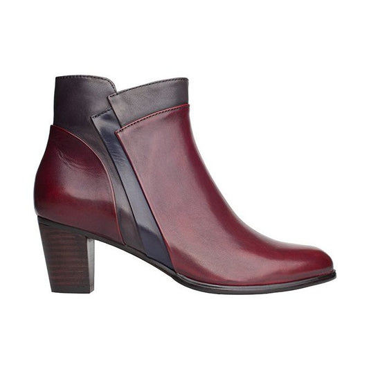 Regardez le Ciel Sonia 137 SANGRIA Soft Leather Zip Ankle Boot