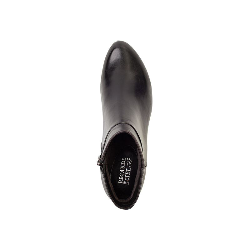 Regardez le ceil Stefany 379 BLACK soft leather zip ankle boot