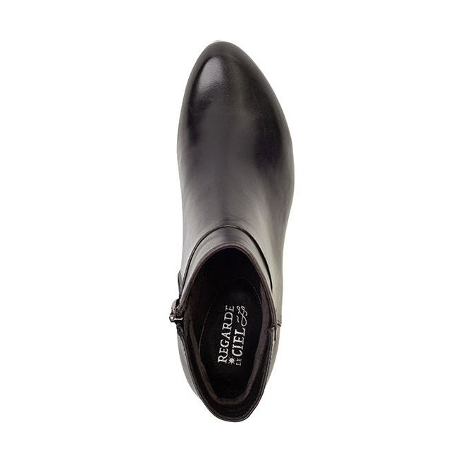 Regardez le ceil Stefany 379 BLACK soft leather zip ankle boot