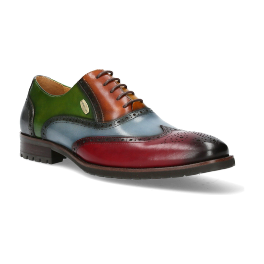 Lorenzo Conti Antonin 01 ROUGE Stunning Multicolour Leather Brogue Shoes