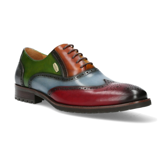 Lorenzo Conti Antonin 01 ROUGE Stunning Multicolour Leather Brogue Shoes