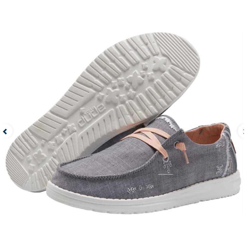 Hey Dude Wendy Boho GREY Ladies Slip On Shoe