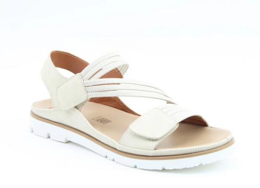 Heavenly Feet Annika Beige Touch Fastening Sports Sandal