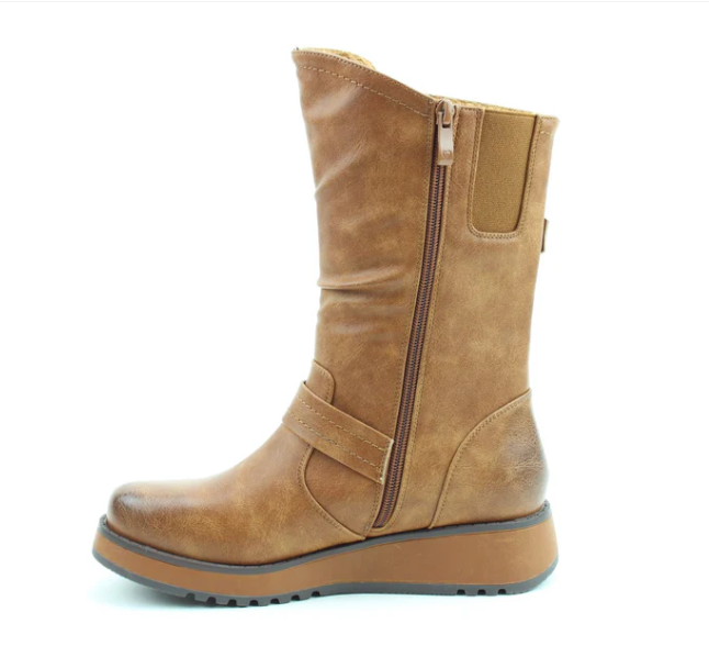 Heavenly Feet Hannah TAN Mid Calf Vegan Friendly Boot