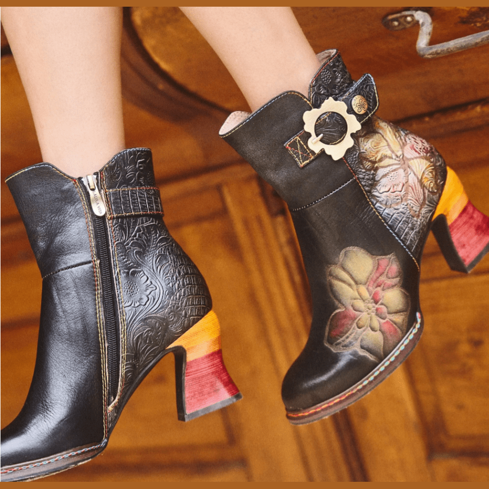 Laura Vita Eleao 02 NOIR Buckle Trim Zip Leather Ankle Boot ELEAO 02