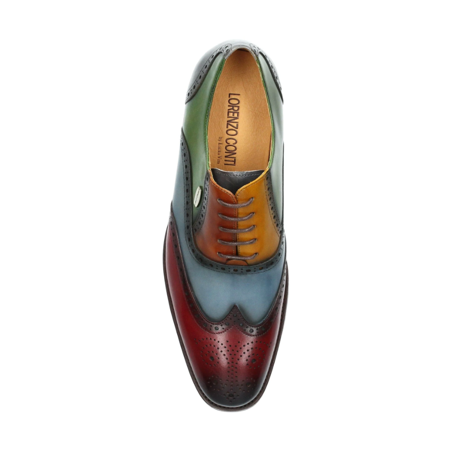 Lorenzo Conti Antonin 01 ROUGE Stunning Multicolour Leather Brogue Shoes