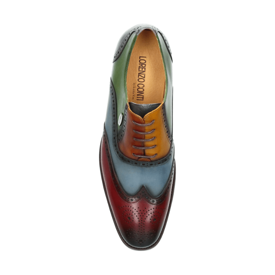 Lorenzo Conti Antonin 01 ROUGE Stunning Multicolour Leather Brogue Shoes
