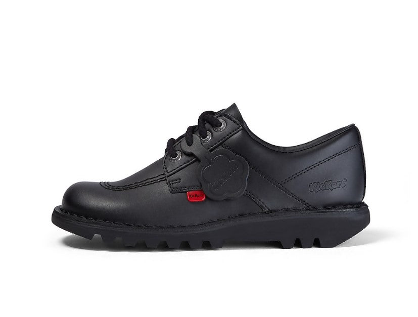 Kickers Kick Lo Womens BLACK Leather Shoe