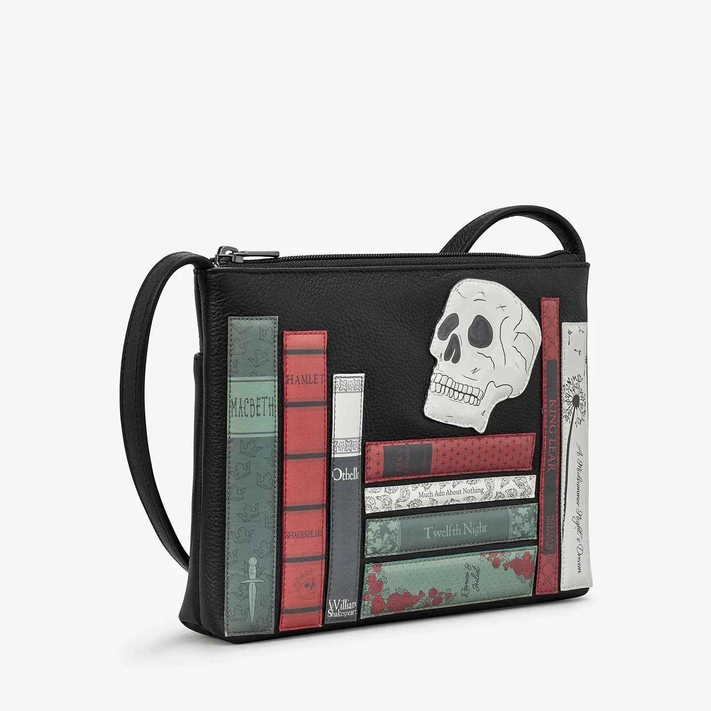 Shakespeare Bookworm Parker Leather Cross Body Bag BLACK YB214 LBR WS 1