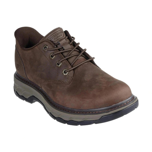 Skechers Slip Ins 205307 BROWN Leather Elastic Lace Shoe 205307COC