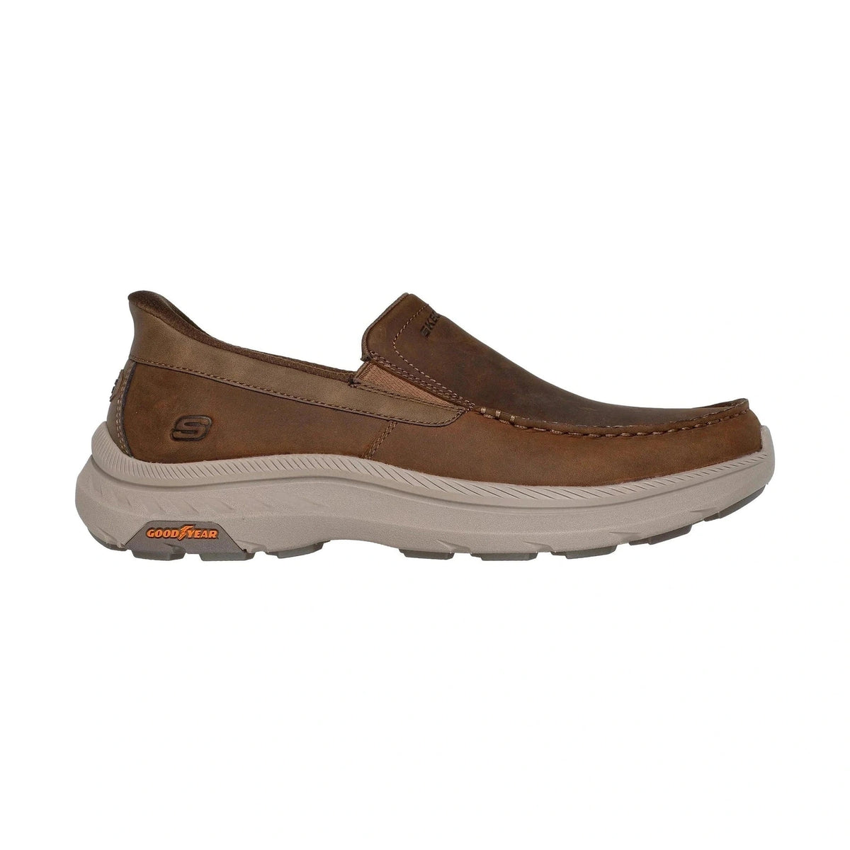 Skechers Slip Ins 205334 BROWN Waxy Leather Slip On Shoe 205334COC