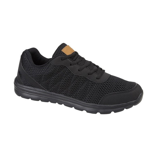 Dek T686 BLACK Lightweight Memory Foam Lace Up Trainer