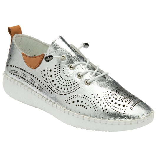 Lotus Casual leather Shoe ULS484 Tassia in Silver