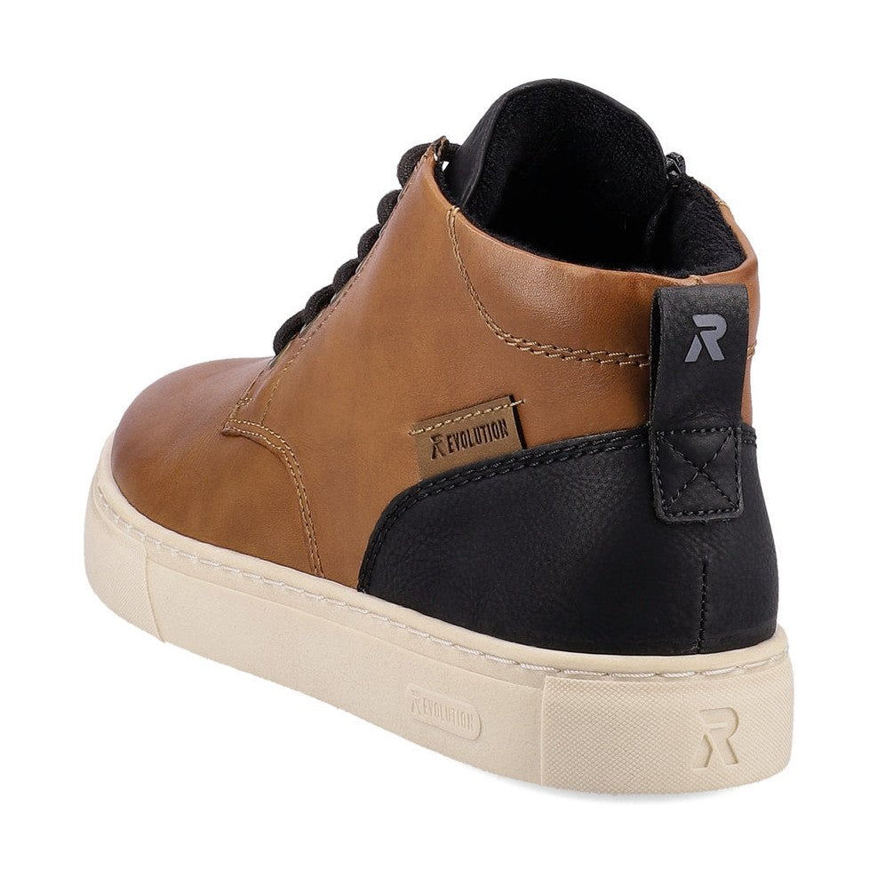 Rieker R'evolution Men's Ankle boot with lace and zip in BROWN Leather U0762-24