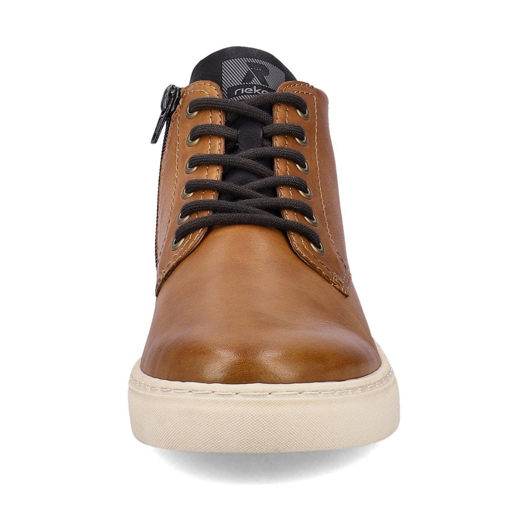 Rieker R'evolution Men's Ankle boot with lace and zip in BROWN Leather U0762-24