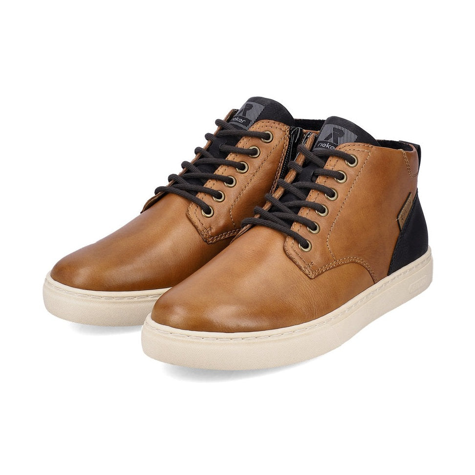 Rieker R'evolution Men's Ankle boot with lace and zip in BROWN Leather U0762-24