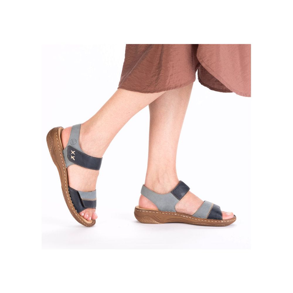 Rieker V2860 BLUE Touch Fastening Comfort Sandal V2860-14