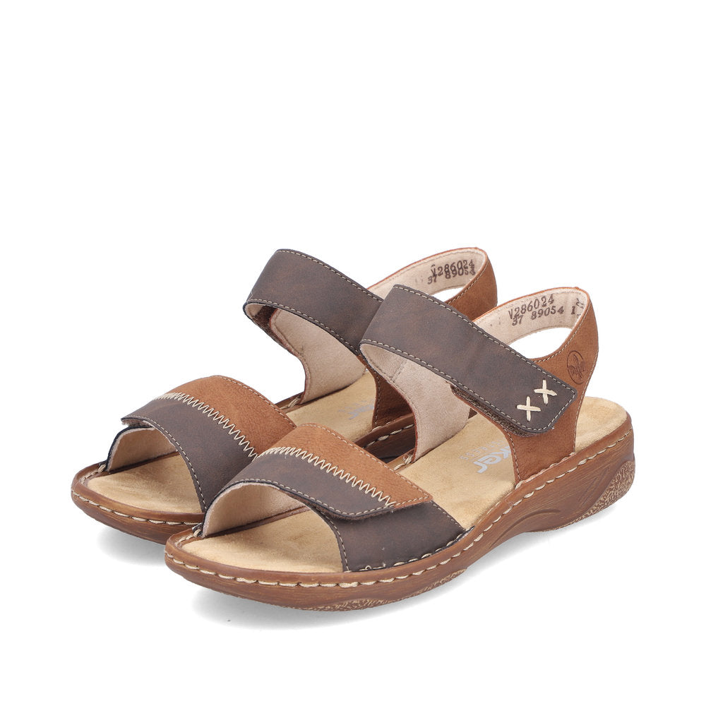 Rieker V2860 CHOCOLATE Touch Fastening Sandal V2860-24