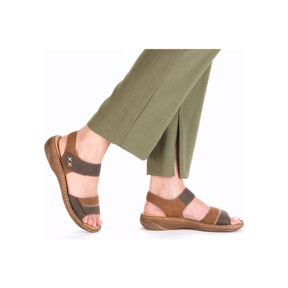 Rieker V2860 CHOCOLATE Touch Fastening Sandal V2860-24