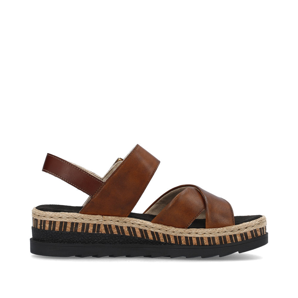 Rieker Wedge Sandal V7951-24 BROWN