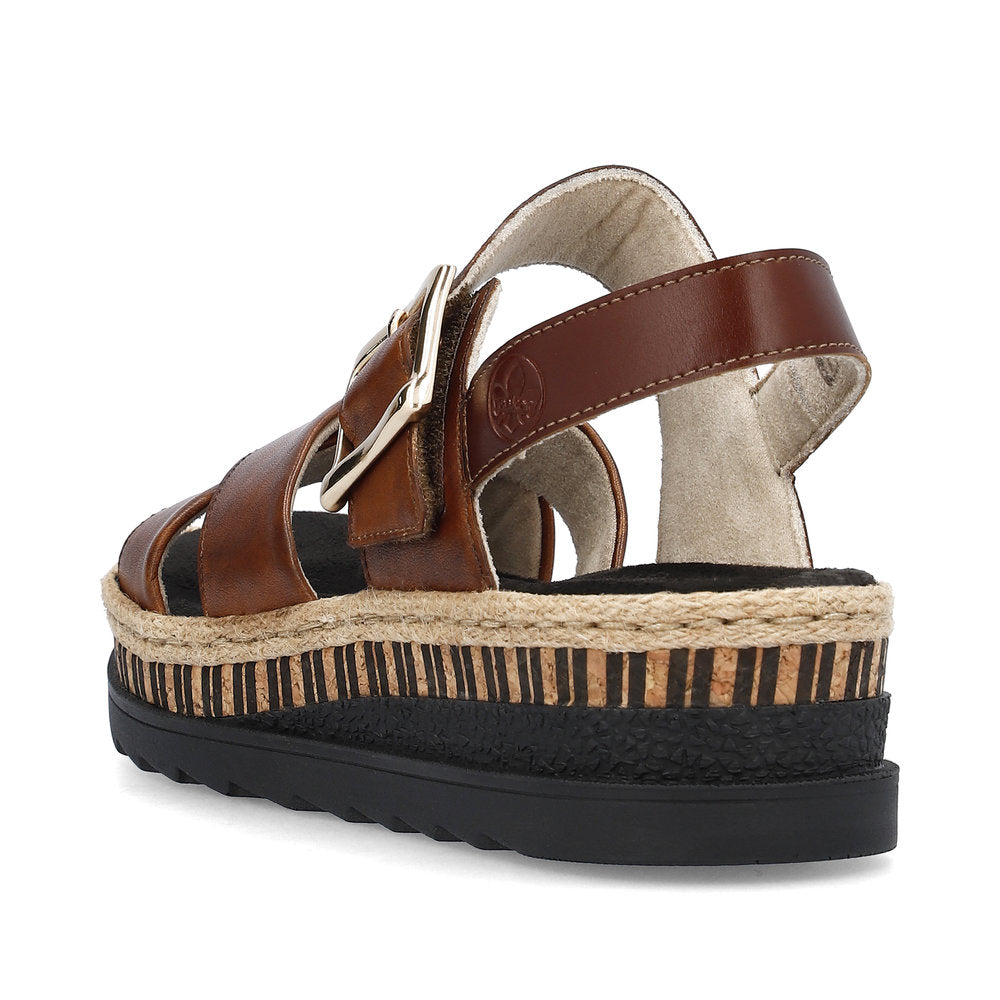 Rieker Wedge Sandal V7951-24 BROWN